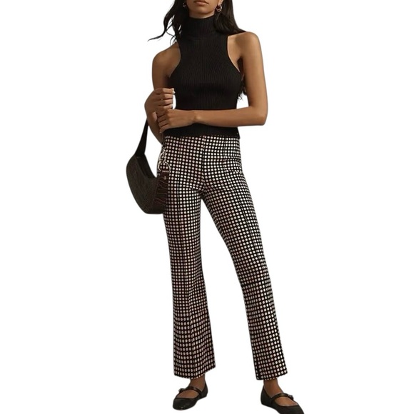 Anthropologie The Margot Kick-Flare Cropped Pants size L like new condition - Picture 2 of 14